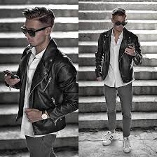 Edgar H M Leather Jacket Primark Cropped Suit Pants Adidas Originals Sneakers H M Plain Shirt Daniel Wellington Leather Watch Asos Sunglasses Day To Day Lookbook