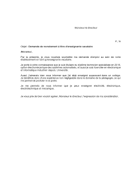 Lettre de motivation enseignant débutant: Demande