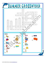Welcome summer crossword puzzle answers. Summer Crossword Key Grayscale Version Esl Worksheet By Magneto