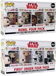 De doos kan vanwege de enorme grootte een kleine imperfectie hebben (deukje of krasje). Funko Pop Exclusive Star Wars The Last Jedi 2 Times 4 Pack Set Rebels 4 Pack With Glow In The Dark Rey And First Order 4 Pack With Glow In The Dark Kylo Ren Buy Online In Cayman Islands