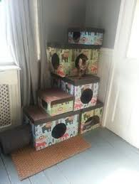 Cat Tree Made From Cardboard Boxes I Could Totally Do This With Leftover Christmas Boxes Diy Pet Bed Diy Stuffed Animals Cat Diy
