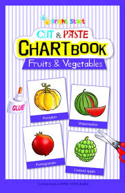 Bright Start Cut Paste Chart Book Fruits Vegetables