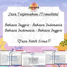 Jasa Terjemahan Jasa Translate Bahasa Inggris Indonesia Dan Bahasa Indonesia Inggris Shopee Indonesia