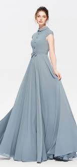Modest Dusty Blue Bridesmaid Dress Cap Sleeves Dusty Blue Bridesmaid Dresses Cap Dress Gowns Dresses