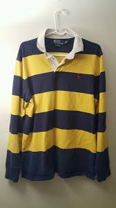Black And White Striped Long Sleeve Polo Ralph Lauren Men S Rugby Polo Shirt Long Sleeve Custom Fit Size Large Affordable Ebay Polo Shirt Outfits Ralph Lauren Custom Fit Long Sleeve Shirts