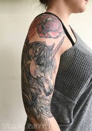 Unicorn Tattoo By D Lacie Jeanne Japanese Sleeve Tattoos Tattoos Unicorn Tattoos