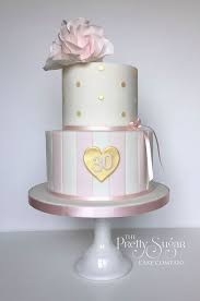 Rose Gold 30th Birthday Cake For Her Pink Stripes Gold Polka Dots And Gold Heart 30th Birthday Cake With Modern Sugar Roses 30th Birthday Cake For Her White Birthday Cakes My Birthday Cake