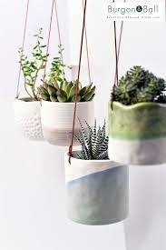 Burgon Ball Glazed Hanging House Garden Herb Plant Planter Pot Many Designs Garden Patio Plant Care Soil Ac Hanging Pots Pottery Pots Pottery Designs