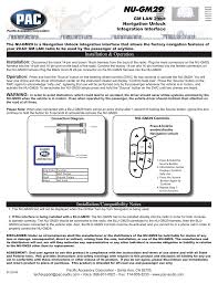 If you just installed a replacement navigation unit into your car or truck and it displays the word . Nu Gm29 Pac Manualzz