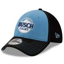 Kevin Harvick New Era Busch Light Neo 39thirty Flex Hat Black Light Blue In 2021 New Era New Era Cap Kevin Harvick