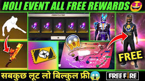 Latest free fire redeem codes of april 2021. Holi Event Free Rewards Free Fire New Event Free Emote Bundle Parang Skin New Holi Event Youtube