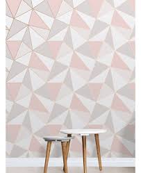 This Apex Geometric Wallpaper In Tones Of Pink White And Grey Features A Contemporary Geometric Wallpaper Bedroom Geometric Wallpaper Rose Gold Room Wallpaper