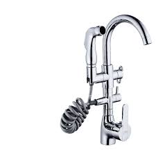 Designer Gooseneck Square Single Handle Pull Out Spray Kitchen Sink Faucets