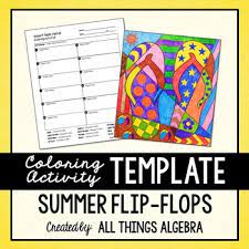 No explanation is available for this question! Coloring Activity Template Summer Flip Flops Personal Use Only