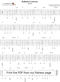Autumn Leaves Fingerstyle Guitar Tab Guitarnick Com