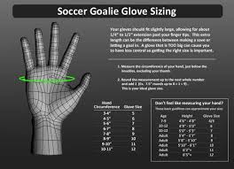 soccer goalie glove size chart images gloves and