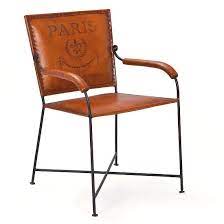 Rosi Dining Chair With Arms Leather French Design Metal Frame Chair Brown Leather Recliner Chair Leather Dining Chairs