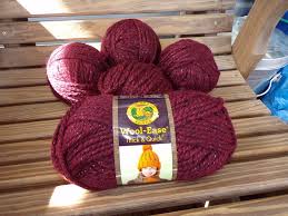 Yarn Color Cabernet 5 Skeins 460 Yards Wool And Acrylic Blend Lion Brand Yarn Wool Ease