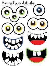 yeux et bouches de monstre monstres halloween coloriage a imprimer en maternelle biscuit noel imprimable