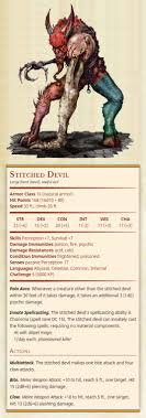 Third To Fifth Stitched Devil Large Fiend Devil Lawful Evil