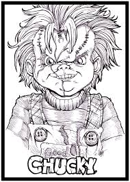 Return Of Chucky By Kim San Png 600 840 Coloring Book Art Chucky Drawing Scary Drawings