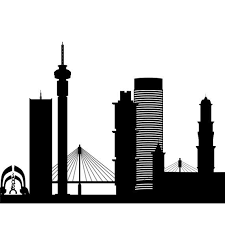 Johannesburg Skyline Printable Johannesburg South Africa Black White Wall Art Digital Print Vector Illustration Jpg Png Eps In 2021 Johannesburg Skyline Black And White Wall Art White Wall Art