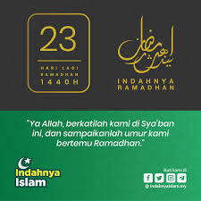 Persiapkan amal shalih dalam menyambut bulan suci ramadhan bila kita menginginkan kebebasan dari neraka di bulan suci ramadhan dan ingin diterima amalnya serta dihapus segala dosanya, maka harus ada bekal yang dipersiapkan. Indahnya Islam Twitterren 23 Hari Lagi Kita Akan Bertemu Ramadhan Al Mubarak Adakah Kita Sudah Bersedia Apakah Kebaikan Yang Kita Mahu Rebut Pada Bulan Yang Mulia Yang Semakin Hampir Ini Bulan Keampuanan Bulan