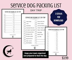 Excited To Share The Latest Addition To My Etsy Shop Service Dog Packing List Day Trip Gear Psychiatric Service Dog Service Dog Supplies Service Dog Vests