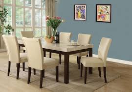 Acme Kyle 7 Piece Espresso And White Faux Marble Dining Set Dining Room Table Marble Dining Room Table Set Marble Top Dining Table