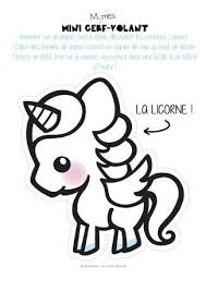Mini Cerf Volant Licorne A Imprimer Licorne A Colorier Licorne Coloriage Licorne