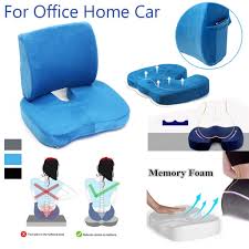 2pcs Memory Foam Seat Cushion Lumbar Back Support Pillow Car Office Chair Orthopedic Pain Relief Buy At A Low Prices On Joom E Commerce Platform