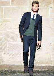 Layered Look Blue And Green Work Well Together Howyalldoing Casual Wedding Outfit Mens Mens Outfits Well Dressed Men