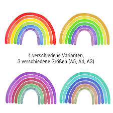 › see more product details . Kunstdruck Regenbogen Lila Pink Grun Watercolor Verschiedene Fo Grosse A5 14 8 X 21 Cm
