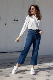 Bol Paca Kesik Mom Kot Mavi Kadin Giyim Moda Stilleri Kadin