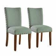 Seafoam Nailhead Trim Parsons Dining Chair Set Of 2 Upholstered Dining Chairs Dining Chairs Parsons Dining Chairs