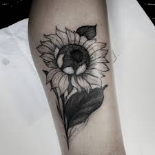 Black And Grey Sunflower Tattoo Black And Gray Sunflower Tattoo C Bruno Moura Girassol