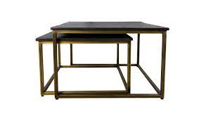 Check spelling or type a new query. 2 Piece Square Coffee Table Set Finnley 70x70 Cm Black Wash Antique Gold Coffee Side Tables Henk Schram Meubelen