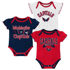 Nhl Washington Capitals Girls Winning Goal Bodysuit Set 3pk 12m Target