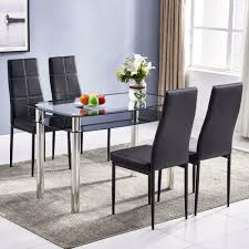With a nod to vintage and industrial designs, the. 5 Piece Dining Table Set 4 Chairs Table Glass Metal Kitchen Breakfast 7 Types Us Ebay