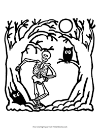 Skeleton Coloring Page Free Printable Pdf From Primarygames Print and color halloween pdf coloring books from primarygames. skeleton coloring page free printable