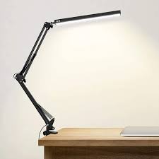 4.7 out of 5 stars. Led Desk Lamp With Clamp Adjustable Swing Arm Desk Lamp 10w Eye Care Dimmable Office Light 3 Color Modes 10 Brightness Levels Modern Architect Table Lamp For Study Reading Office Work Black Amazon Com
