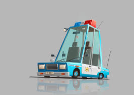 Police Car Alexandr Krainuk On Artstation At Https Www Artstation Com Artwork W9bv2 Car Animation Cars Characters Car Cartoon