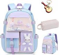 Hraxkaxu Niedlicher Hasen-Rucksack, Reisetasche, 180° offen, Schultasche,  Laptop, für Teenager, Mädchen, Kawaii-Rucksäcke, Blau, Medium, Schulranzen  : ...