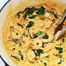 Pates Aux Crevettes Sauce Cremeuse Aux Epinards Recette Pates Crevettes Recettes De Cuisine Cuisine Culinaire