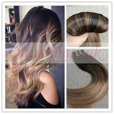 Since this is a neutral and natural color, you can combine it this headdress is a typical ombre color design, but it looks different due to the creative color melt between brown and blonde on the lower half of the hair. Balayage Ombre Dark Brown To Blonde Remy Seamless Clip In Human Hair Extensions Ebay