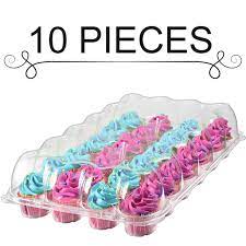 Sheet cakes, round cakes, and cupcake cake. Cupcake Containers 24 Compartment 10 Pack High Dome Clear Plastic Disposable Cupcake Boxes Great Tray And Holder For Muffins And Bakery Goods Storage With Detachable Lid Walmart Com Walmart Com