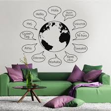 Wall decor ideas & guidelines. Hello Text Words Phrases Sentences Letters Language Wall Decor World Globe Map Earth Decal Window Vinyl Sticker Handmade Wall Stickers Aliexpress