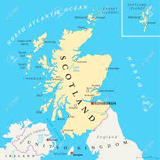 Mapa satelital de nueva escocia (canadá): Mapa Politico Independiente Escocia Con El Capital De Edimburgo De Las Fronteras Nacionales Y Ciudades Importantes Mapa Ficticio De Escocia Como Estado Soberano Independiente Despues De Salir De Reino Unido Ingles Etiquetado