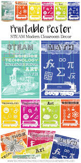 This Pack Of Six Printable Posters Cover The Steam Acronym It Includes On General Stea Science Technology Engineering Art Math Math Art Integration Elementary