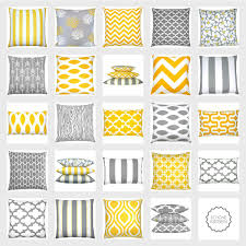 Kissen Kombination In Gelb Grau Weiss Mit Trendmuster Schone Kissen Kissen Gelb